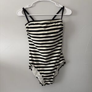 Kate Spade Swimsuit Black White Striped One Piece Women's